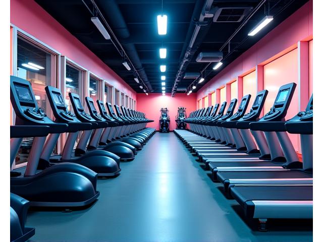 Rows of various cardio machines