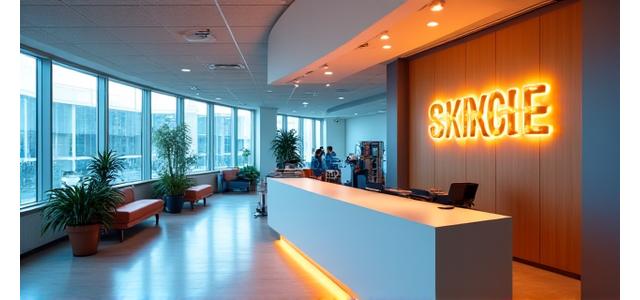 Bright and welcoming gym reception desk